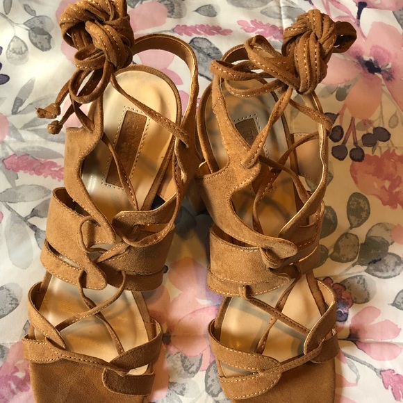 Suede Lace Up Heels - Picture 4 of 4